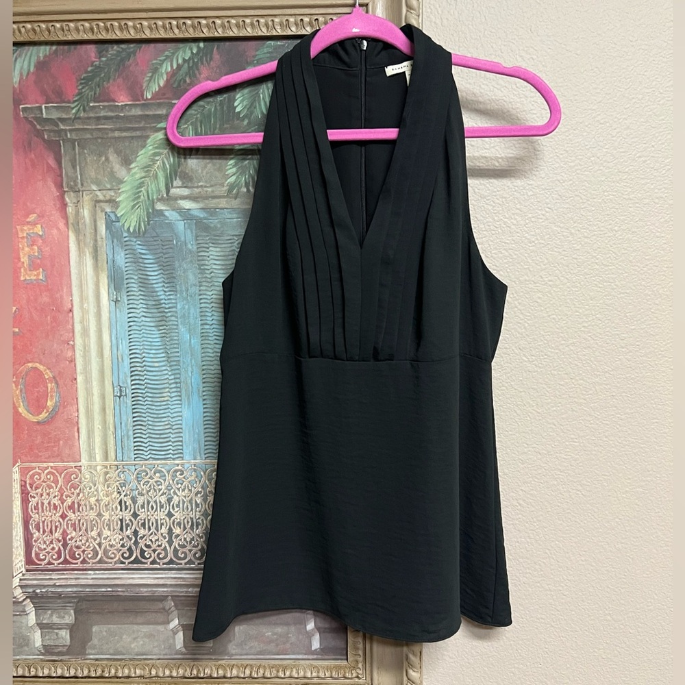 Banana Republic Black Pleated Halter Top